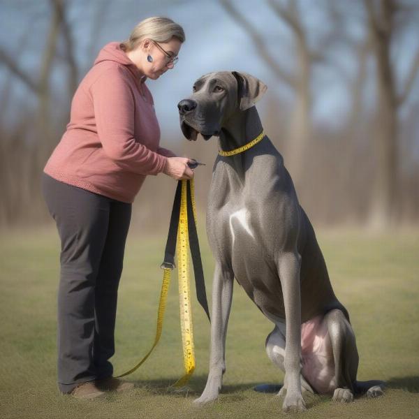 Measuring a giant breed dog for clothes