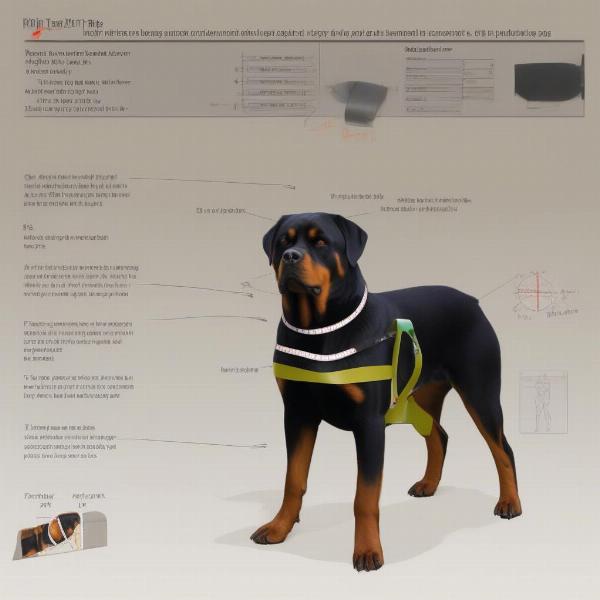 Measuring a Rottweiler's chest girth with a measuring tape