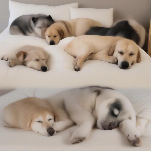 Different Sleeping Positions of Medium-Sized Dogs