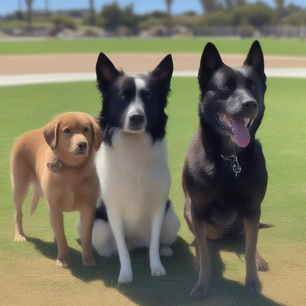 Dogs playing at Melba Bishop Dog Park