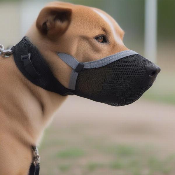 Close-up of a mesh dog muzzle