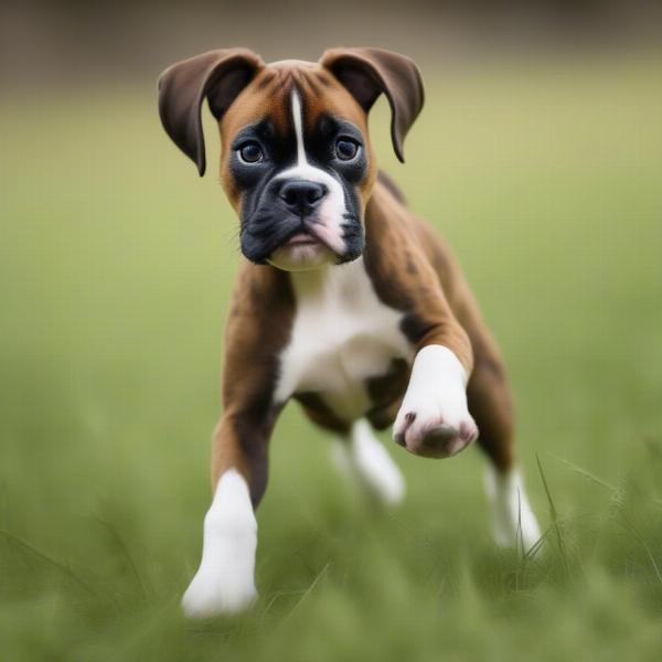 Miniature Boxer Puppy Playing