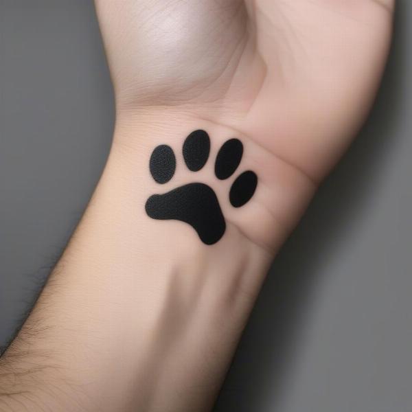 Minimalist Paw Print Tattoo