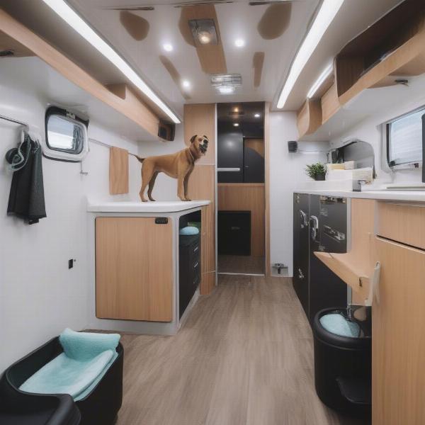 Inside a Mobile Dog Grooming Van