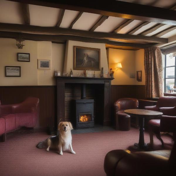 Dog-friendly bar area at the Mother Shipton Inn