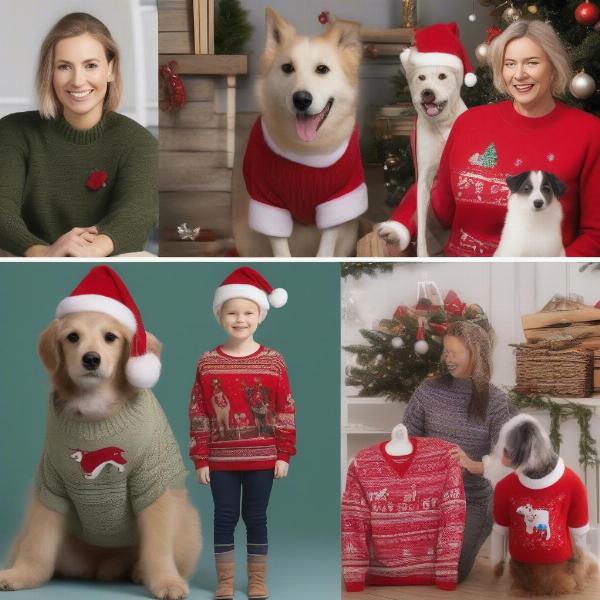 Shopping for dog and owner matching Christmas sweaters