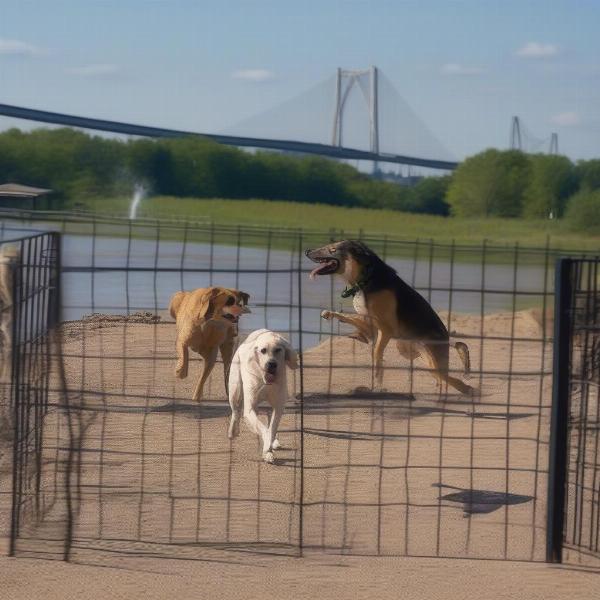 Mud Island Dog Park with Mississippi River View