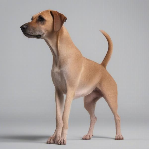 Dog showing muscle atrophy in its hind legs