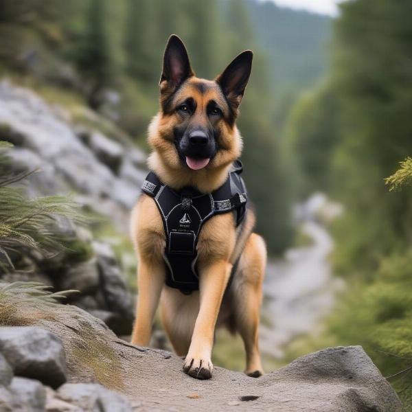 Dog Hiking with Neoprene Harness