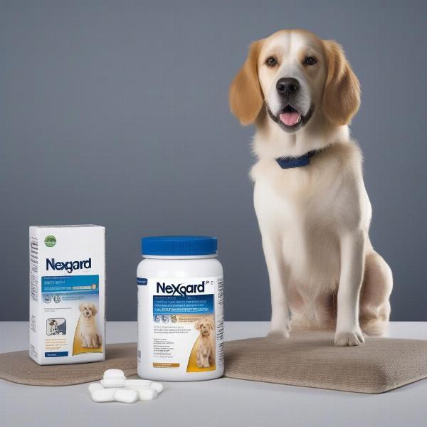 NexGard tablets in different sizes for various dog weights.