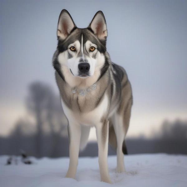 Northern Inuit Dog Standing Majestically