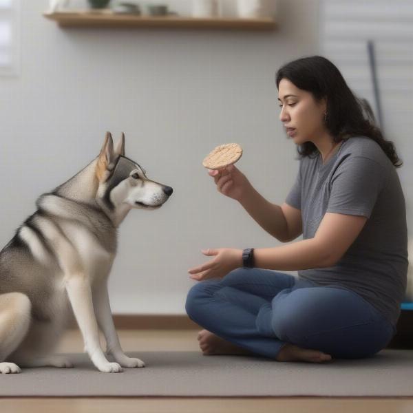 Northern Inuit Dog Training with its Owner