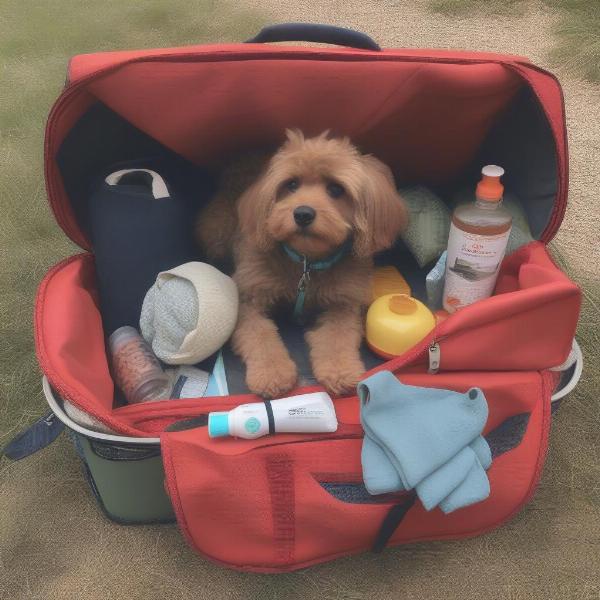 Packing essentials for a dog-friendly glamping trip in Wales.