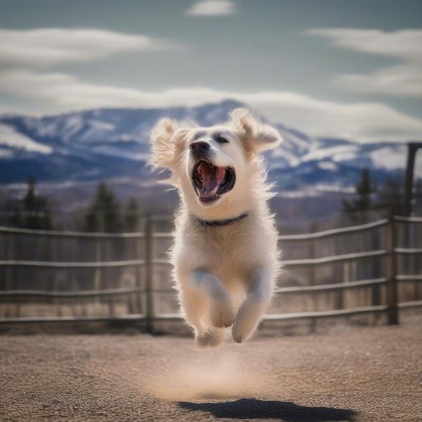 Dog enjoying the Run-A-Muk dog park in Park City