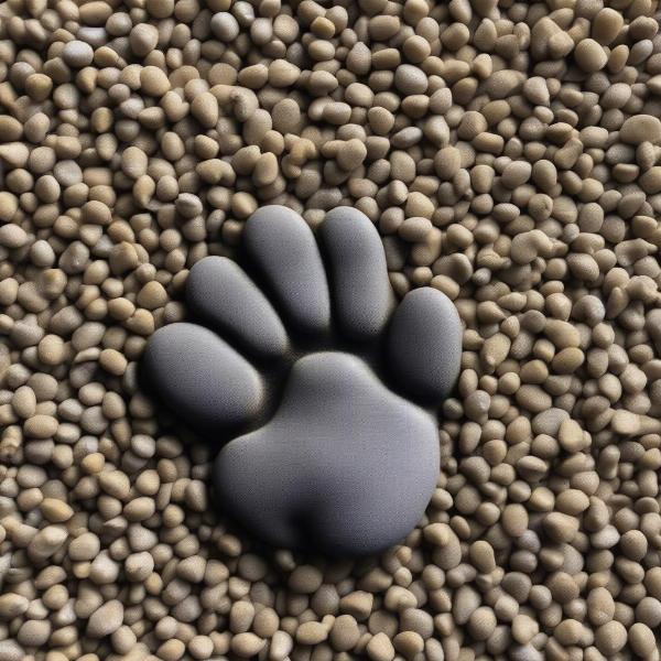 Dog Paw on Pea Gravel