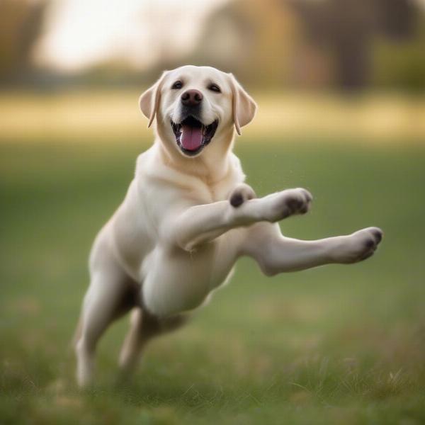 Dog Lifting Paw While Playing