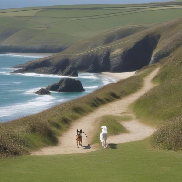 Dog-friendly walking trails near Perranporth cottages