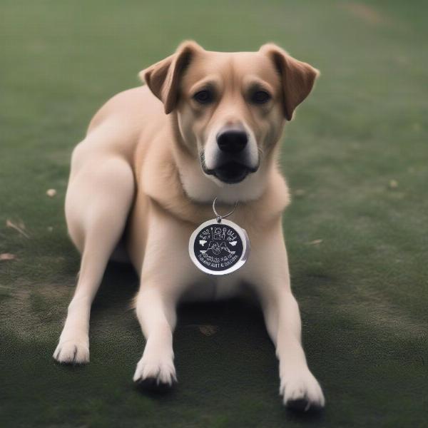 Lost Dog with Personalised Dog Tag