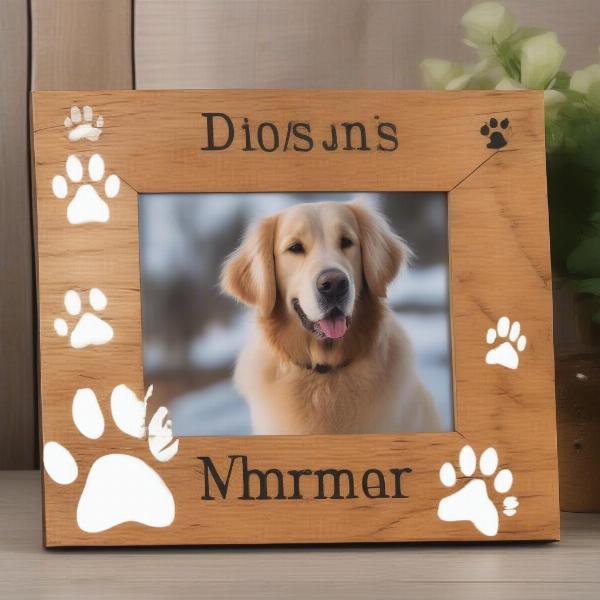 Personalized Dog Picture Frame - Wooden