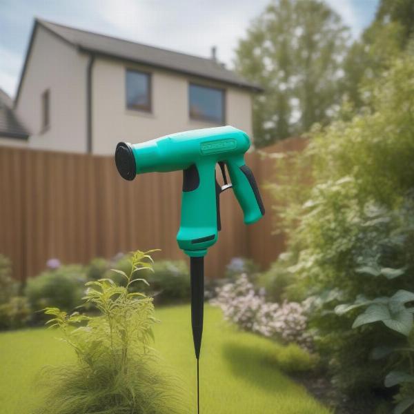 Pest Deterrent Blaster in a Garden