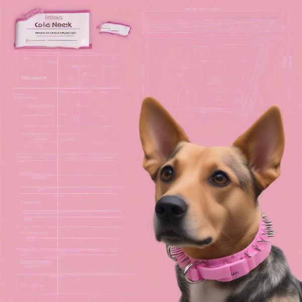 Pink Spiked Collar Size Chart for Dogs