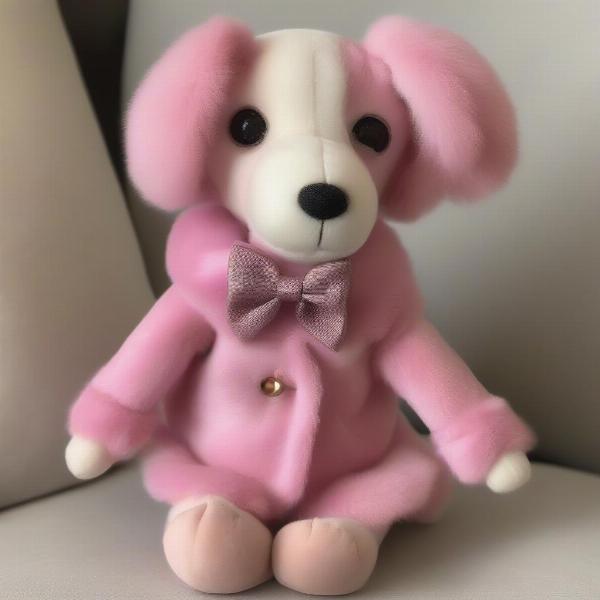 Pink Stuffed Dog with Accessories