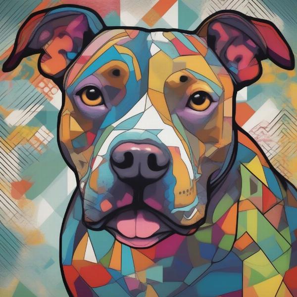 Colorful Pitbull Pop Art