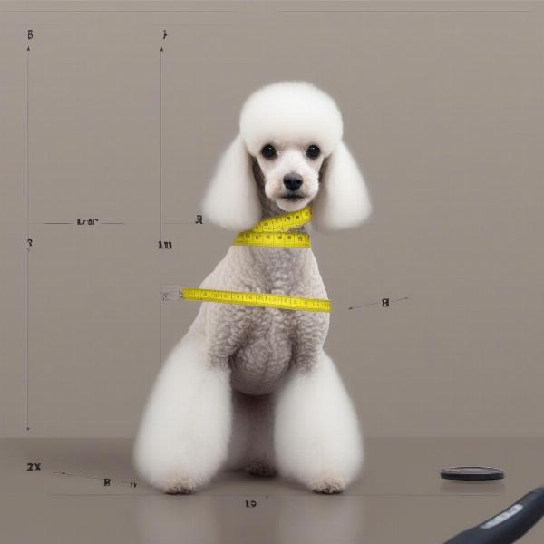 Measuring a Poodle's Neck for a Collar