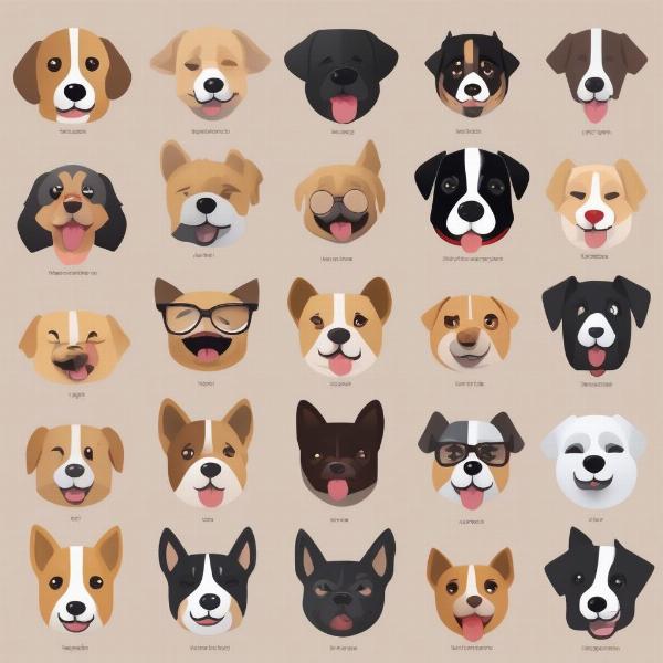 Popular Dog Emoticons: A compilation of the most frequently used dog emojis.