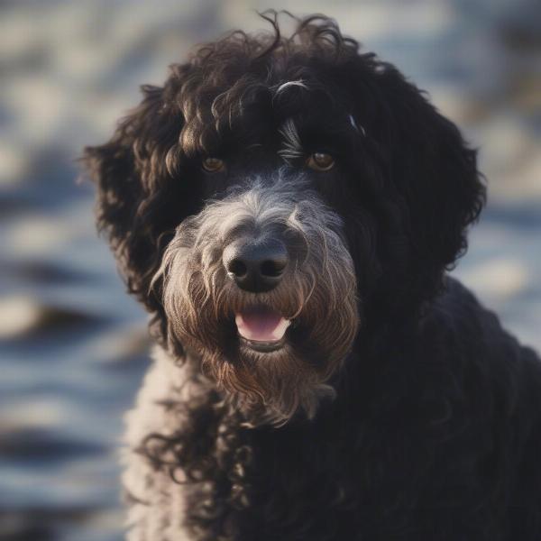 Portuguese Water Dog with a Wavy Coat