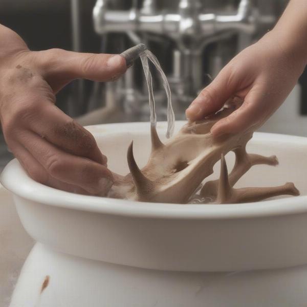 Washing Deer Bones