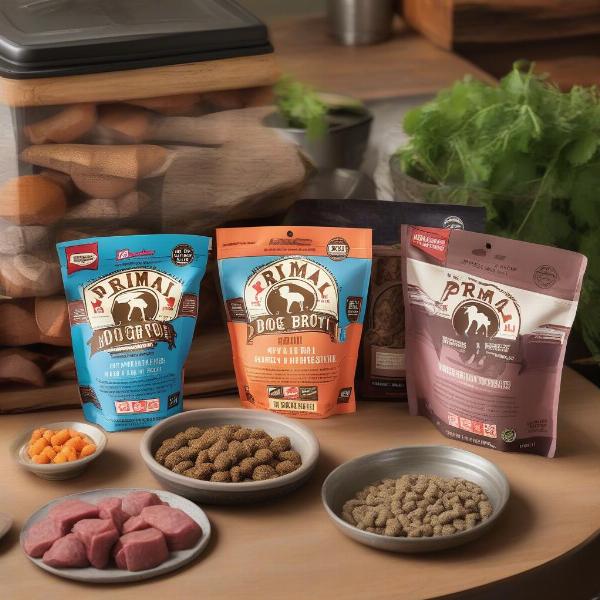 Various Primal Dog Food Formulas