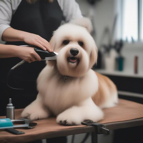 Professional Dog Groomer Working