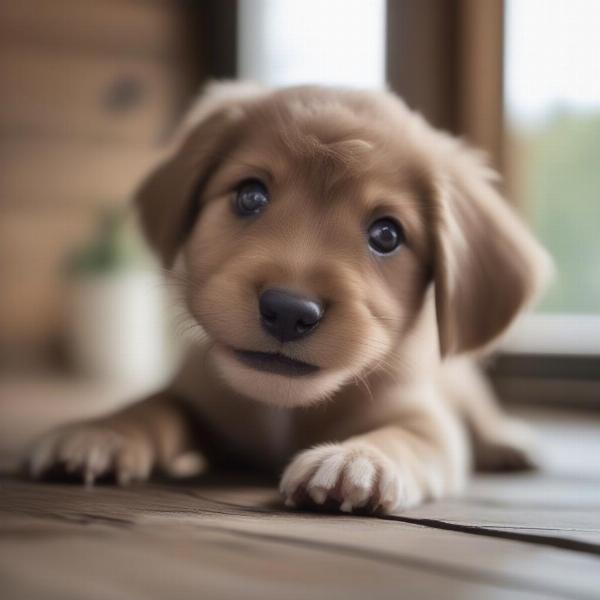 Puppy chewing on furniture