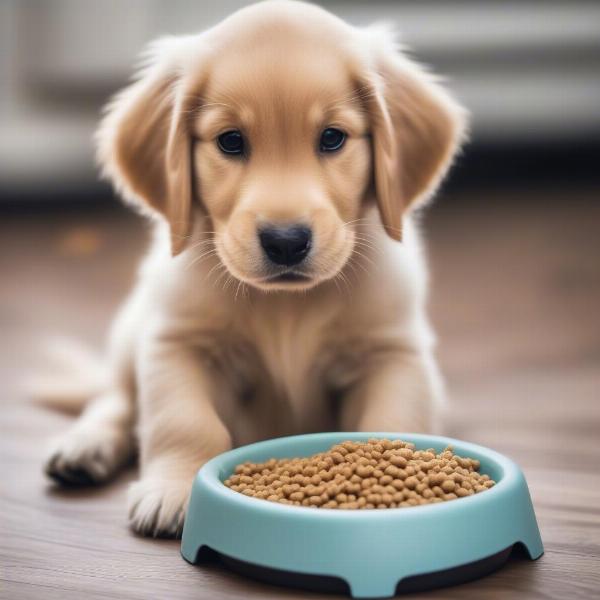 Puppy Enjoying Puppy Food