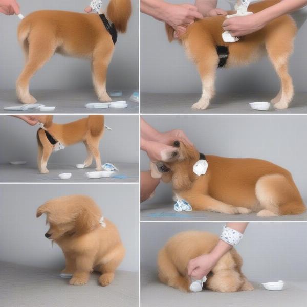 Putting Nappy On Dog