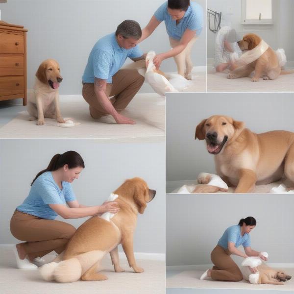 Putting a Diaper on a Large Dog