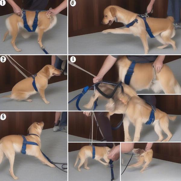 Step-by-step guide on how to put on a step-in dog harness