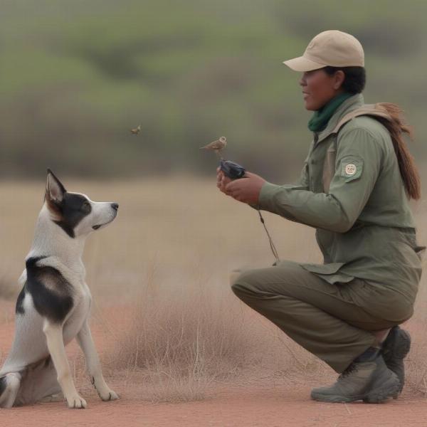 Ranger Dog Assisting with Wildlife Monitoring