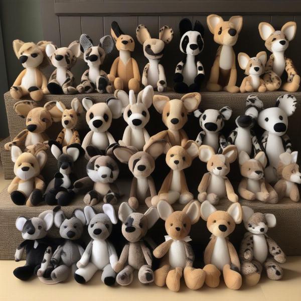 Realistic African wild dog plush collection