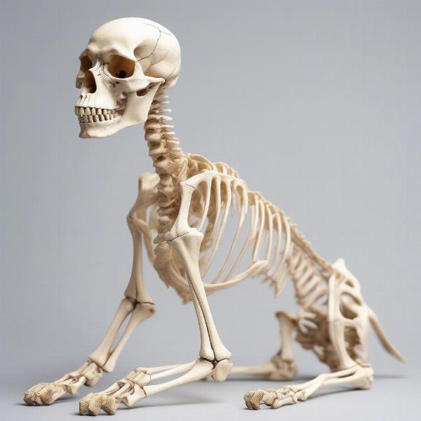 Realistic dog skeleton model