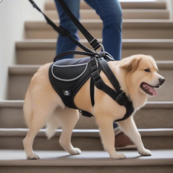 Rear Dog Harness Supporting a Senior Dog's Mobility