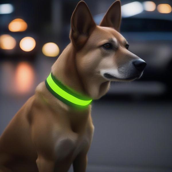 Reflective Lime Green Collars for Dogs