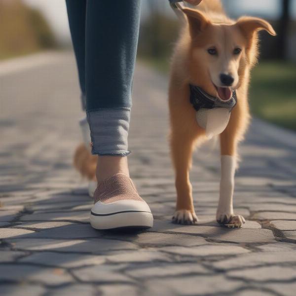 Rocket Dog slip-ons on a dog walk