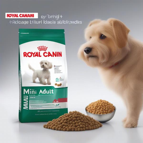 Kibble size comparison between Royal Canin Mini Adult and a larger breed formula