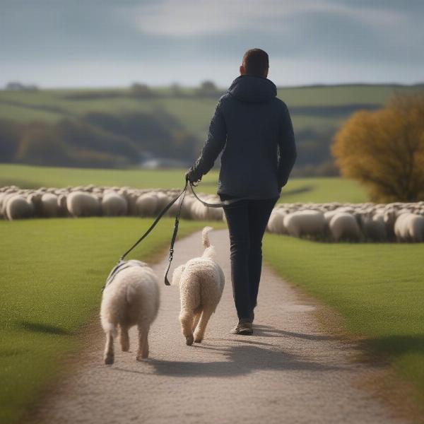 Practicing safe dog walking in Lincolnshire