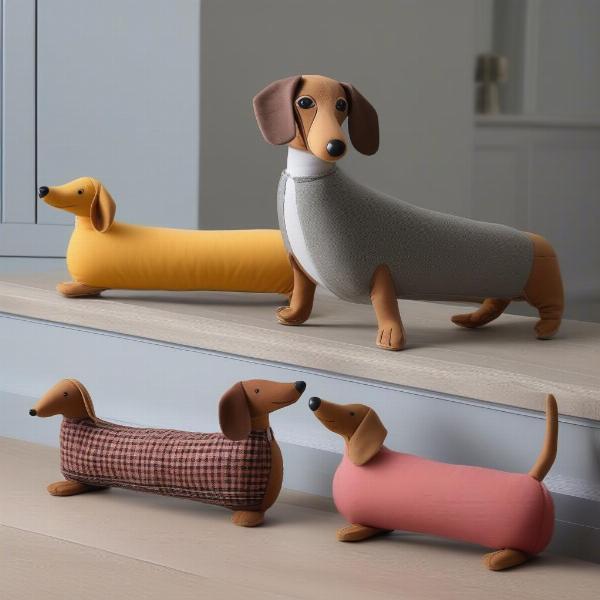 Sausage dog draft excluders in various home décor styles