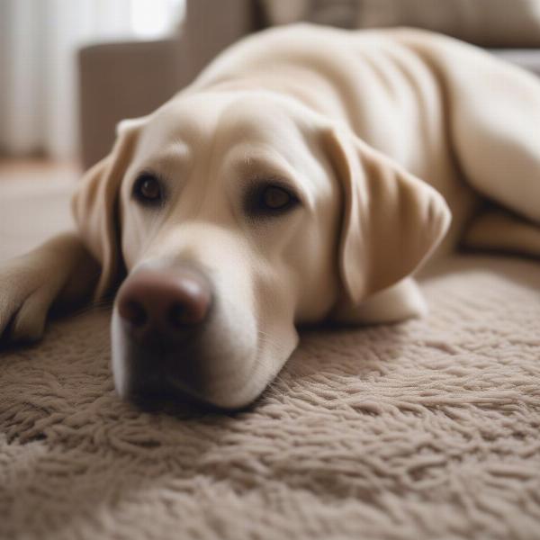 Senior Dog on Non-Slip Rug