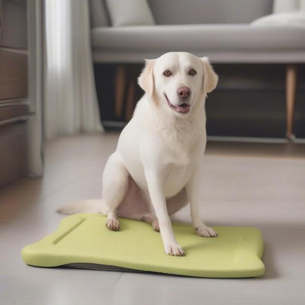 Senior Dog Using a Pee Pad