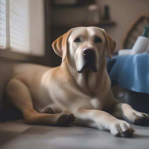 Senior Dog Resting Comfortably